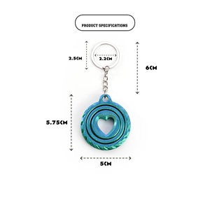 Porte-clés Fidget Spinner en PLA imprimé en 3D, durable, jouet de décompression rotatif, gadget anti-stress, design coloré - Product Image 2