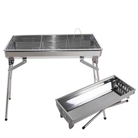 Grille de barbecue portable pliable en acier inoxydable moderne pour l'extérieur avec commande tactile et sécurité anti-flamme pour 3 à 5 personnes
