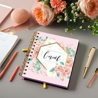 Échantillon gratuit planificateur d'amour de soi à spirale avec logo personnalisé A5 A4 format 100 feuilles à couverture rigide carnet de notes Journal intime couverture en papier parfaite