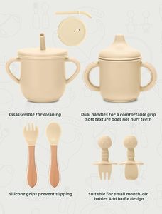 <span class=keywords><strong>Ensemble</strong></span> de sevrage pour tout-petits en silicone de qualité alimentaire sans BPA avec un design mignon, assiettes et bols pour bébé, <span class=keywords><strong>ensemble</strong></span> de <span class=keywords><strong>repas</strong></span> avec ventouse - Product Image 4