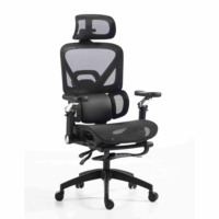 Silla de Oficina Ejecutiva Ergonómica Premium de Malla, Respaldo Alto Ajustable, Soporte Lumbar Reclinable, Giratoria, para Oficina en Casa