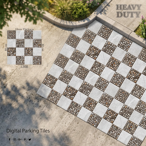 Dalles de parking en porcelaine numérique haute résistance 40x40 cm (400x400 mm) pour porche de voiture, revêtement de sol extérieur vitrifié - Product Image 2