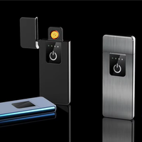 Briquet électrique sans flamme, rechargeable par USB, résistant au vent, sensible au toucher, avec boîte cadeau pour offres promotionnelles