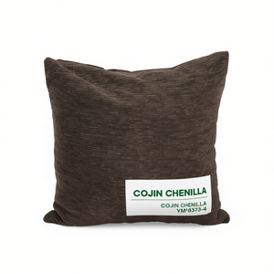 Cuscino in ciniglia marrone 60x60 cm, morbido cuscino da seduta e decorativo - Product Image 1