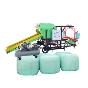 Hay Baling Packing Machine Round Straw Grass Fodder Bale Wrapper Corn Silage Baler