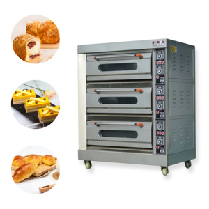 Lò nướng bánh mì điện nhỏ chuyên nghiệp thương mại 3 tầng 9 khay, thiết bị làm bánh với chức năng xông hơi - Product Image 1