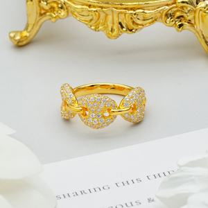 แหวนทองคำ 18K ลาย Curb Link ประดับเพชรเต็มวง 1.44 กะรัต ดีไซน์เรียบหรูสำหรับใส่ทุกวัน - Product Image 4