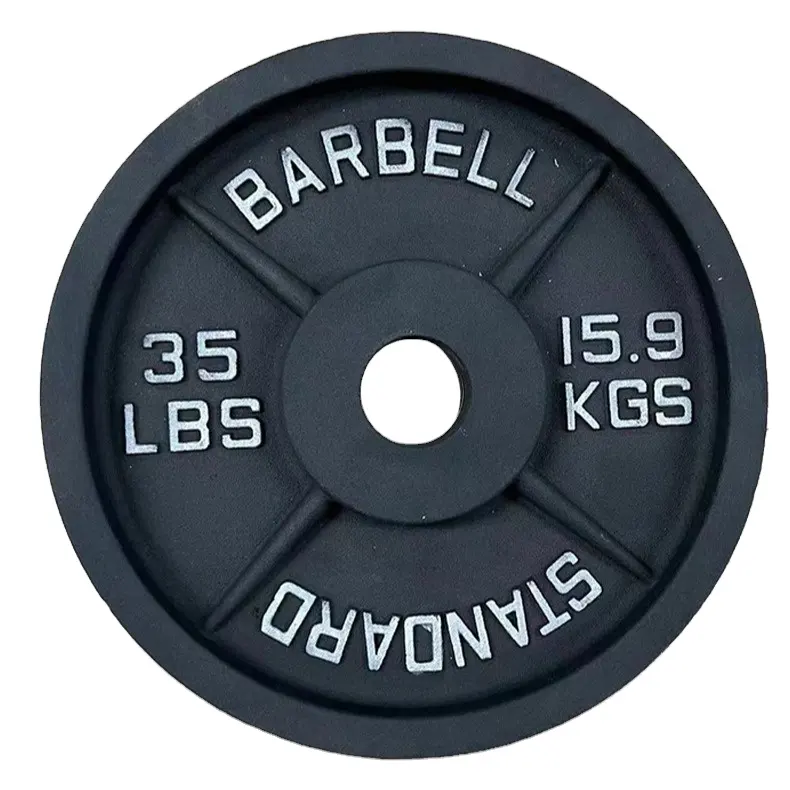 Factory Wholesale Free Weight Home Gym Gym Training Weightlifting Steel Ring Black Rubber Barbell Bumper Weight Plates