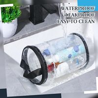 Sac de toilette transparent imperméable avec logo personnalisé, organiseur de voyage portable pour la douche