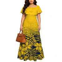 Robe élégante décontractée pour femme, style insulaire samoan, imprimé tie-dye personnalisé sur demande, tendance actuelle