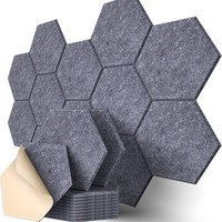 Panneaux acoustiques hexagonaux en feutre alvéolé pour tableau d'affichage, absorption acoustique haute densité avec support adhésif