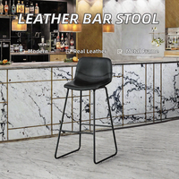 Chaise de bar moderne en métal de luxe à dossier bas pour comptoir, mobilier commercial