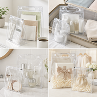 Sac cosmétique personnalisé en gros, pochette de voyage en PVC, sacs de rangement zippés en PVC, sac cosmétique transparent en EVA avec fermeture éclair, sac de voyage autoportant