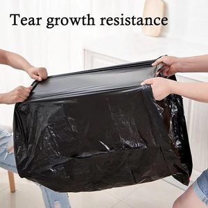 ถุงขยะสีดำขนาดใหญ่แบบมีเชือกรูด ถุงขยะพลาสติกแบบหนา ทนทาน ยืดหยุ่นได้ เหมาะสำหรับใช้ - Product Image 4