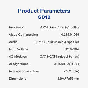 4g hd wifi dash מצלמה המכונית dvr 1080p מצלמה קדמית ואחורי 2 ערוץ חזון הלילה-לחתוך חי הזרמת וידאו מקליט - Product Image 2