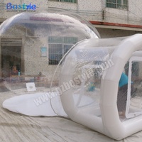 Dôme gonflable transparent en PVC pour enfants avec tunnel, pour jeux en extérieur et en intérieur, équipement pour événements