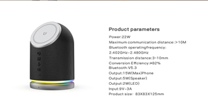 The latest Bluetooth speaker, multi-functional RGB LED light 15w fast wireless charger for mobile phones - Product Image 6