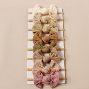 Taupe Newborn <strong>Baby</strong> <strong>Headband</strong> Bows Nylon Cotton <strong>Baby</strong> Girl <strong>Headbands</strong> Elastic Soft Hair Bands for Children Hair Accessories Kids - Product Image 1