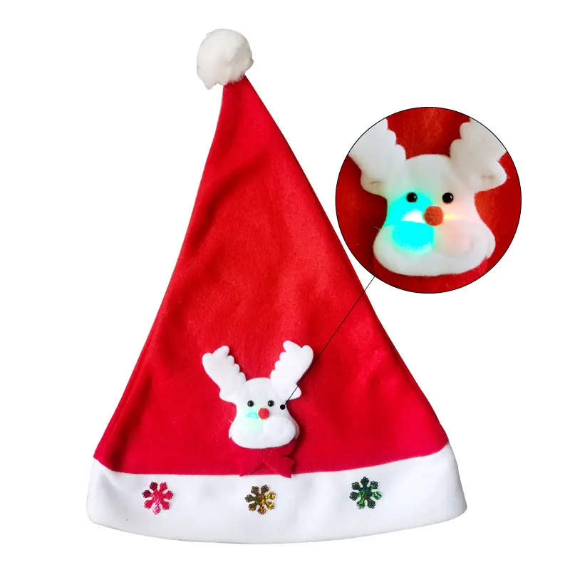 Santa claus LED hat Christmas hat with decoration Xmas hat for Christmas and party