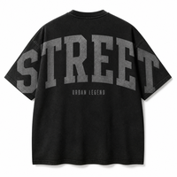 T-shirt Homme 100% Coton 300 g/m² Épais Délavé à l'Acide, Impression Gonflée Personnalisée, Style Vintage Oversize, Haut Streetwear de Haute Qualité