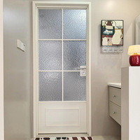 Porte de douche en gros pour l'Australie uniquement, avec cadre en aluminium et verre trempé, style rétro noir pour salle de bain et toilettes