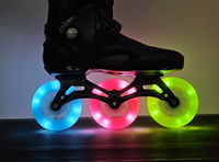 Roues de patins à roulettes lumineuses en PU 80/110mm 85A colorées, à LED, résistantes à l'usure, vente en gros directe usine