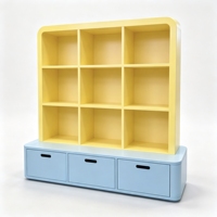 Vitrine d'exposition polyvalente à étagères ouvertes de couleur personnalisable avec tiroirs inférieurs pour boutique haut de gamme