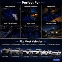 Wasserdichte Nylon-Glasfaser-Sternenlicht-Auto-LED-Matten Funkelnde Licht-Autoteppiche Komplettset 4-teilig mit APP-Fernbedienung