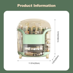 Organisateur de maquillage en plastique imperméable et anti-poussière pour femmes, grande capacité, pour le rangement des cosmétiques, des bijoux et des produits de soin de la peau, vente en gros - Product Image 3