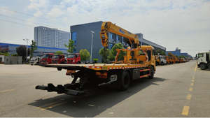 รถยกพ่วงแบบแบน Dongfeng Kinland 245 แรงม้า 10 ตัน พร้อมเครนบูม 4 ท่อน 8 ตัน สำหรับกู้ภัยบนถนน รถยกพ่วงสำหรับงานหนัก - Product Image 2
