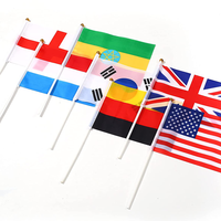 Drapeau de voiture personnalisé en polyester avec drapeau national américain et mât en PP avec support à ventouse – Ensemble de drapeaux pour événements extérieurs