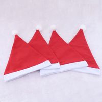 Klassische Rote Plüsch-Weihnachtsmütze Weiche Stoff-Weihnachtsmütze Traditionelle Festtagskopfbedeckung für Erwachsene Gemütliches Winter-Weihnachtszubehör