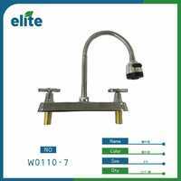 Elite Kitchen Faucet 8-Inch Deck Mounted Chrome Plated Modern Design 2 Handle Flexible Hose - Product Image 1
