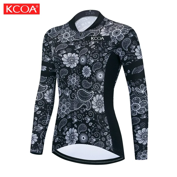 Odm Oem Custom Full Sublimation Printing Road Bike Cycling Jersey T-Shrits Winter manica lunga Cycle Jersey Pants per le donne