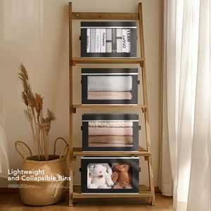 Caja de Almacenamiento Moderna de Tela No Tejida con Panel de PP, Ventana de PVC, Diseño Plegable, Capacidad de 20-35L, Organizador de Ropa Práctico - Product Image 5