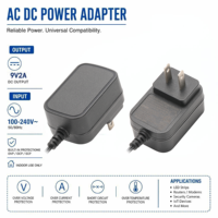 Adaptateur secteur 9V 2A AC/DC avec prise US, alimentation à découpage de remplacement pour système de sécurité 24/7, éclairage LED haute efficacité