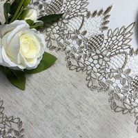 Chemin de table rectangulaire en dentelle tissée brodée, haute qualité, fait main, personnalisable, motifs floraux ajourés, textiles de maison, décorations de table