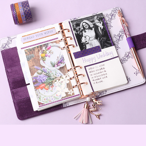 Carnet en cuir PU personnalisé avec logo A5 A6, reliure <span class=keywords><strong>spirale</strong></span> à 6 anneaux avec couverture rigide pour agenda de travail promotionnel, cadeau d'affaires - Product Image 5