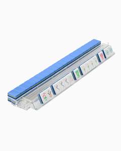 En stock: Juego de Mahjong de lujo de 160 fichas azules de América, de acrílico grabado de 4 capas, de 1.26*0.95*0.63 pulgadas, al por mayor, para viaje. - Product Image 6