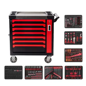 Hot High Quality Tool Box Trolley Cabinet 298pcs Metal Tool Cabinet Garage With Workshop Hand Tools