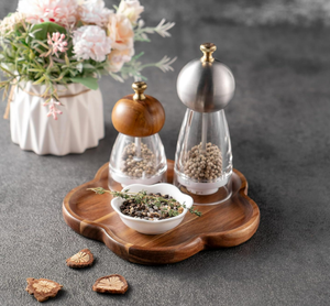 Plateau <span class=keywords><strong>en</strong></span> <span class=keywords><strong>bois</strong></span> <span class=keywords><strong>en</strong></span> forme de fleur Plateau léger à thé et café pour le bureau et la maison Conception personnalisée durable - Product Image 6