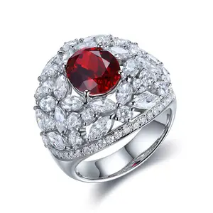 Производитель, прямые продажи, индивидуальное роскошное лабораторное рубиновое кольцо 3.66ct, индивидуальное Женское Обручальное Кольцо