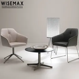 WISEMAX FURNITURE Contemporary Office Chair Light Luxury Computer Chair Bedroom Leather Sofa Casual Swivel Chair