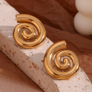 Factory <strong>Supply</strong> Hot Sale Hollow Spiral Conch Earrings <strong>Cheap</strong> Stainless Steel <strong>Jewelry</strong> Discount Stainless Steel <strong>Jewelry</strong> - Product Image 4