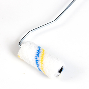 4 Inch <b>Paint</b> <b>Roller</b> with Blue Yellow Stripe Sleeve and Plastic Handle for Wall Painting - Product Image 5