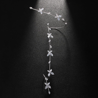 Bijoux de mode pour femme, bracelet de main papillon plaqué or et argent, avec zircone cubique taille marquise et motif floral en vigne connecté au doigt