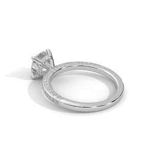 Latest Elegant Design 10k 14k White Gold Lab Grown Cut Diamond Side Stones Vintage Style Women's <b>Wedding</b> Engagement Party <b>Ring</b> - Product Image 3