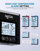 Bomba de Aire Recargable para Acuario Seaoura SR-206 con Termómetro Digital, Aireador Portátil para Peces, para Pesca y Cortes de Energía