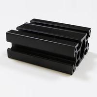Cadre en aluminium industriel anodisé noir extrudé personnalisé de 6m 2020 3030 4040 4080 8080 fabricant de profilés d'extrusion en aluminium
