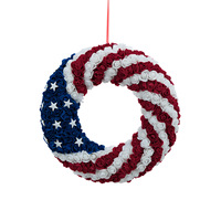 Guirlande patriotique du 4 juillet, drapeau américain, roses rouges, blanches et bleues, étoiles, décoration de porte d'entrée, porche, mur, intérieur, extérieur